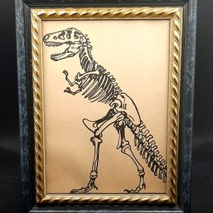Vintage Tyrannosaurus Rex Skeleton Illustration